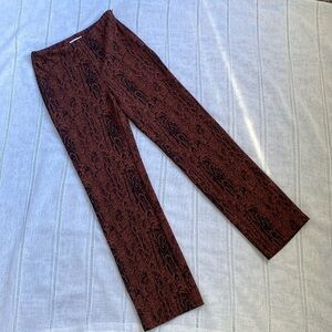 Leith straight leg animal print pants.